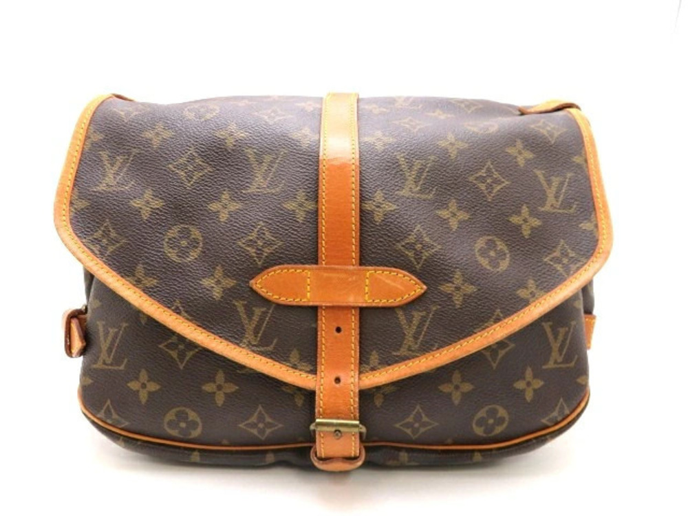 LOUIS VUITTON Saumur Shoulder Bag Monogram Brown